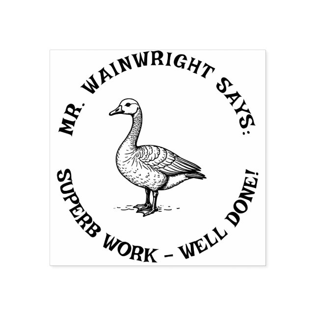 Tampons Encreurs Teacher Personnalisé Goose Stamp Cute "Superbe tra (Impression)