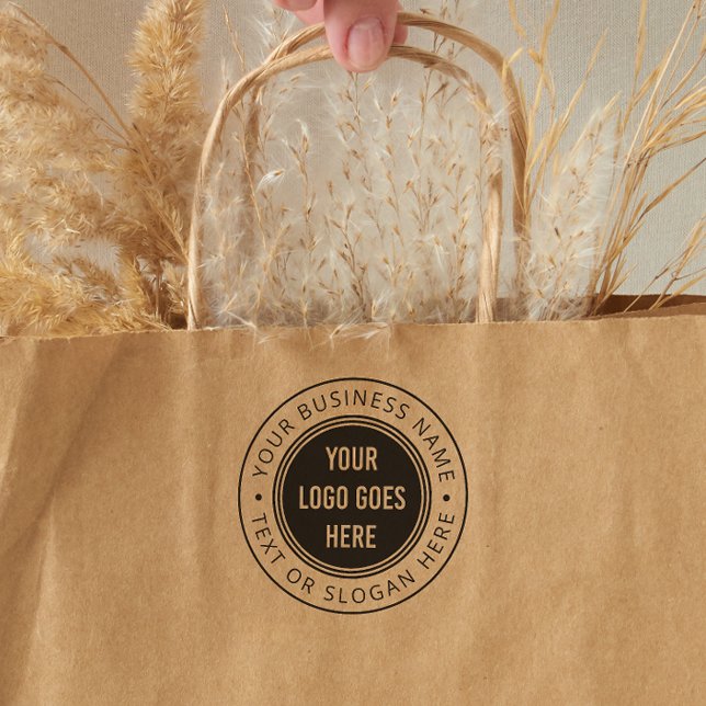 Tampons Encreurs Téléchargez votre propre logo Round Nom de l'entre (Rubber Stamp Mock-up)