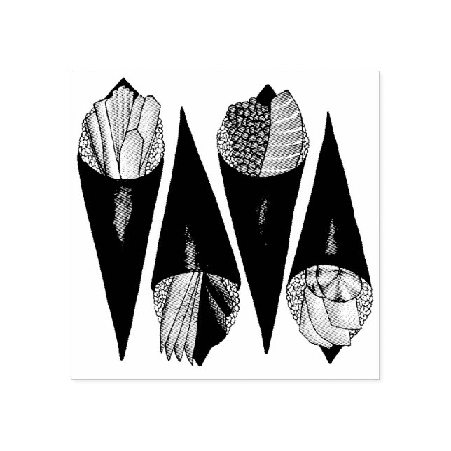 Tampons Encreurs Tempaki Sushi Rolls À Main Rolls Cuisine Japonaise (Impression)