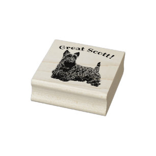 Tampons Encreurs Terrier Écossais, noir/blanc, Grand Écosse!