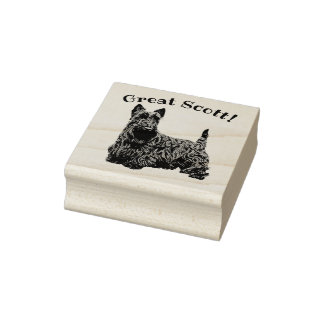 Tampons Encreurs Terrier Écossais, noir/blanc, Grand Écosse!