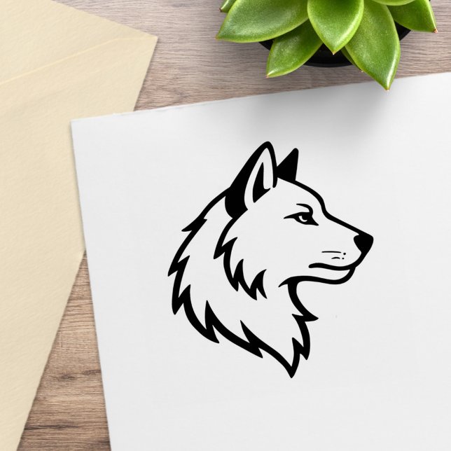 Tampons Encreurs Tête de loup de profil (Créateur téléchargé)