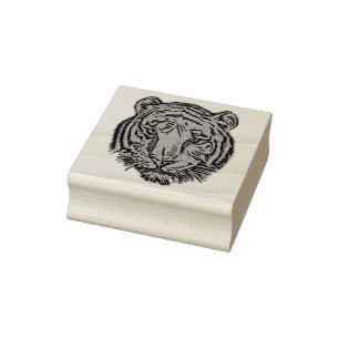 Tampons Encreurs TÊTE de TIGRE d'art de bruit + votre backgr. et