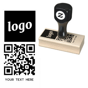 Tampons Encreurs Texte de code QR du logo simple