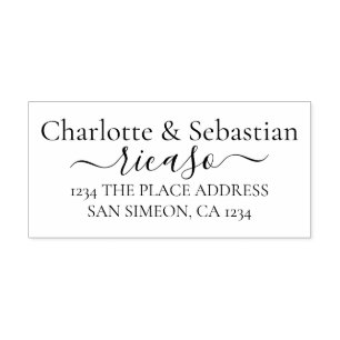 Tampons Encreurs Texte de défilement élégant de l'adresse personnal