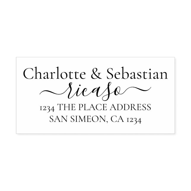 Tampons Encreurs Texte de défilement élégant de l'adresse personnal (Impression)