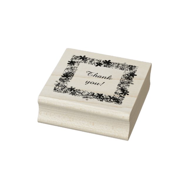 Tampons Encreurs Thank you floral border rubber stamps (Tampon)
