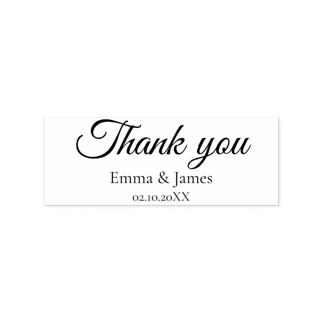 Tampons Encreurs Thank You Script  Wedding Rubber Stamp (Tamponné)