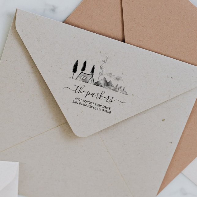 Tampons Encreurs Thème du camp | Nom de famille Signature Adresse d (Créateur téléchargé)