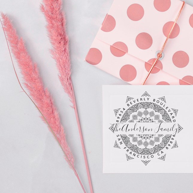 Tampons Encreurs Third Eye Mandala Elegant Script Return Adresse (Créateur téléchargé)