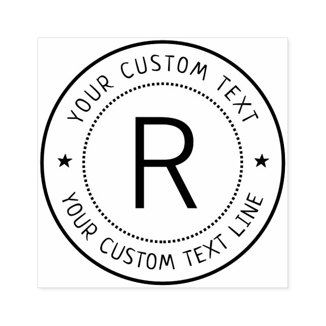 Tampons Encreurs Timbre arrondi du monogramme officiel (Impression)