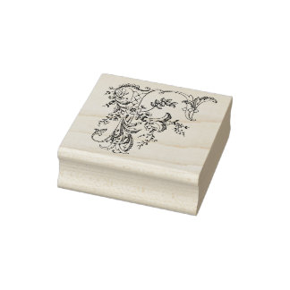 Tampons Encreurs Timbre caoutchouc de 3 tailles Monogramme Initial 