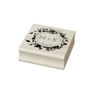 Tampons Encreurs Timbre circulaire de monogramme de mariage de