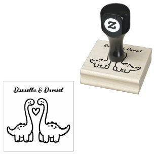 Tampons Encreurs Timbre Couple Dinosaur