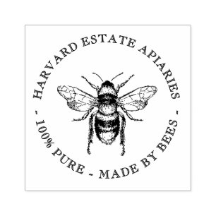Tampons Encreurs Timbre d'abeilles avec texte foncé