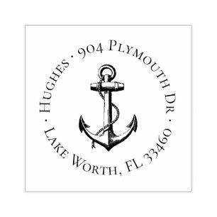 Tampons Encreurs Timbre d'adresse circulaire d'Ancre vintage