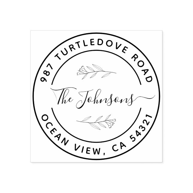 Tampons Encreurs Timbre d'adresse de retour arrondi personnalisé (Impression)