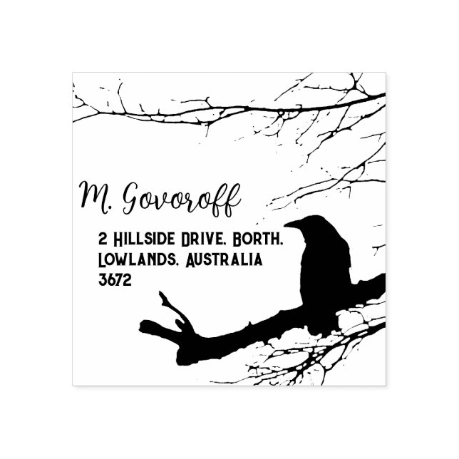 Tampons Encreurs Timbre d'adresse de retour Corbeau (Impression)