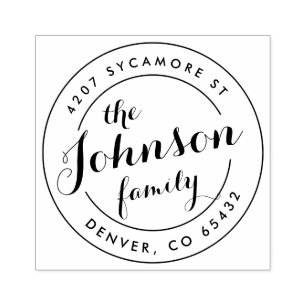 Tampons Encreurs Timbre d'adresse de retour d'arrondi personnalisé