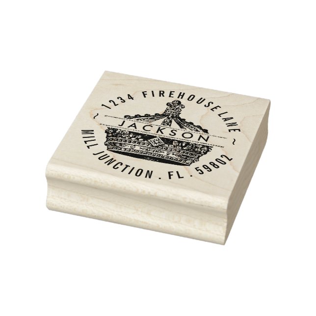 Tampons Encreurs Timbre d'adresse de retour de la Couronne de vinta (Tampon)