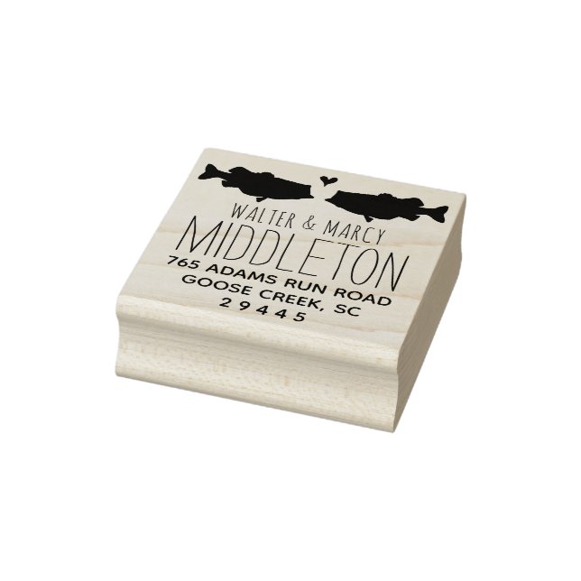 Tampons Encreurs Timbre d'adresse de retour de poisson - Animaux Ma (Tampon)