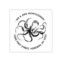 timbre d'adresse de retour de poulpe