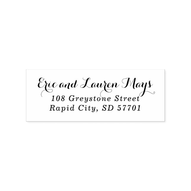 Tampons Encreurs Timbre d'adresse de retour de script élégant (Impression)