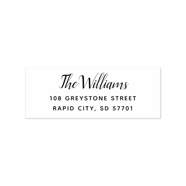 Tampons Encreurs Timbre d'adresse de retour de script moderne (Impression)