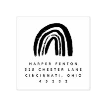 Timbre d'adresse de retour du Carré Arc-en-ciel Ch