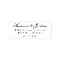 Timbre d'adresse de retour du Mariage de script ro