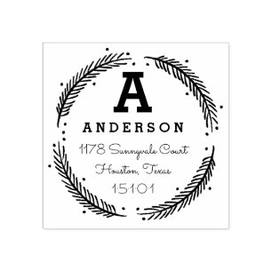 Tampons Encreurs Timbre d'adresse de retour Monogramme