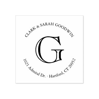 Tampons Encreurs Timbre d'adresse de retour Monogramme classique