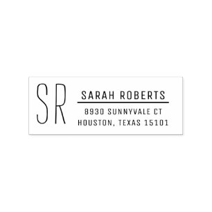 Tampons Encreurs Timbre d'adresse de retour Monogramme moderne