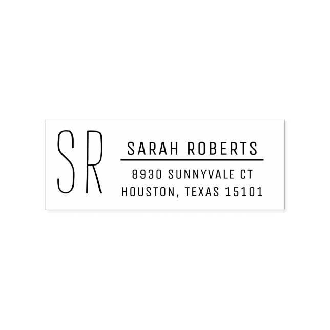 Tampons Encreurs Timbre d'adresse de retour Monogramme moderne (Impression)