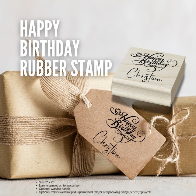 Tampons Encreurs Timbre d'anniversaire personnalisé (Personalized Birthday Stamp)