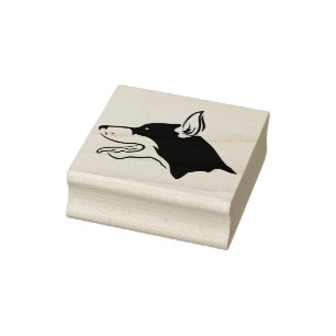 Tampons Encreurs timbre d'art du profil dobermann