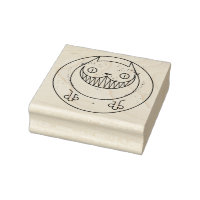 Timbre d'art en bois de chat gras de dessin