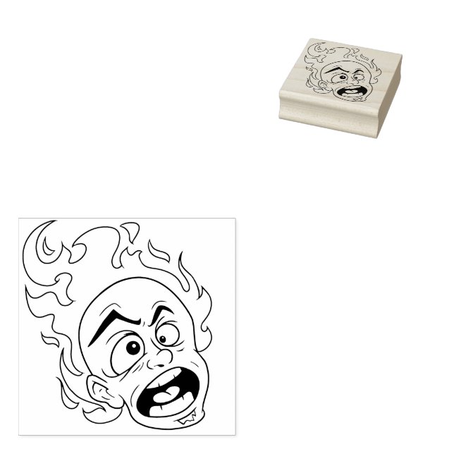 Tampons Encreurs Timbre d'art en bois de la tête de feu Scovillelic (Tamponné)