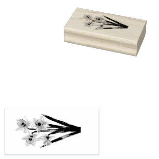 Tampons Encreurs Timbre d'art en bois jonquilles de printemps