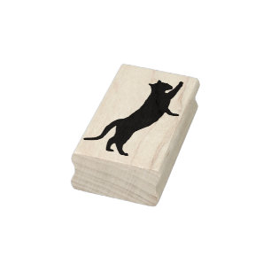 Tampons Encreurs Timbre d'art en silhouette de chat étiré