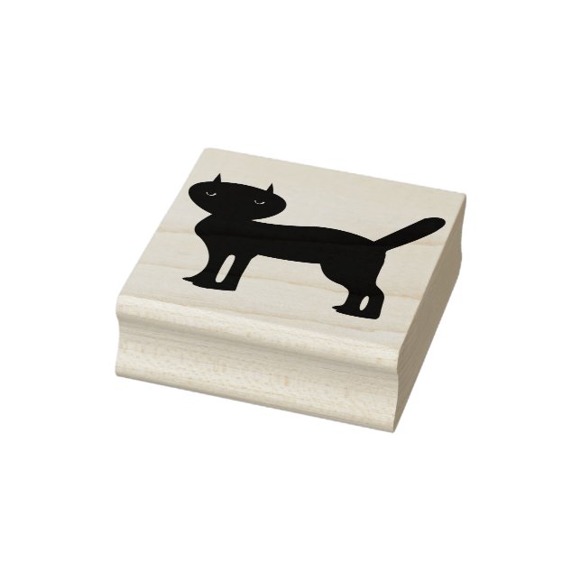 Tampons Encreurs timbre d'art en silhouette de chat noir (Tampon)