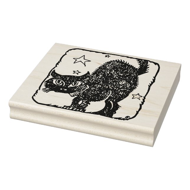 Tampons Encreurs Timbre d'art en silhouette de chat noir (Tampon)