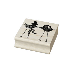 Tampons Encreurs timbre d'art folklorique oiseaux