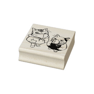 Tampons Encreurs timbre d'art pour chats masqués