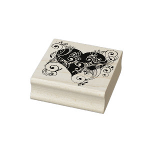 Tampons Encreurs timbre d'art silhouette coeur de filigree