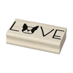 Tampons Encreurs Timbre de Boston Terrier - Boston L O V E