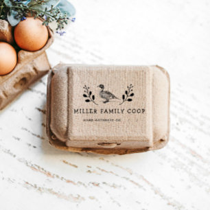 Tampons Encreurs Timbre de carton d'oeuf de canard de ferme rustiqu