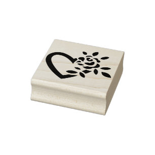 Tampons Encreurs timbre de coeur de fleurs