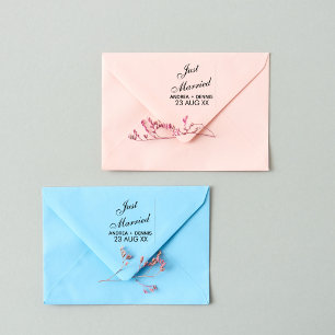 Tampons Encreurs Timbre de date avec noms de couple élégant juste m