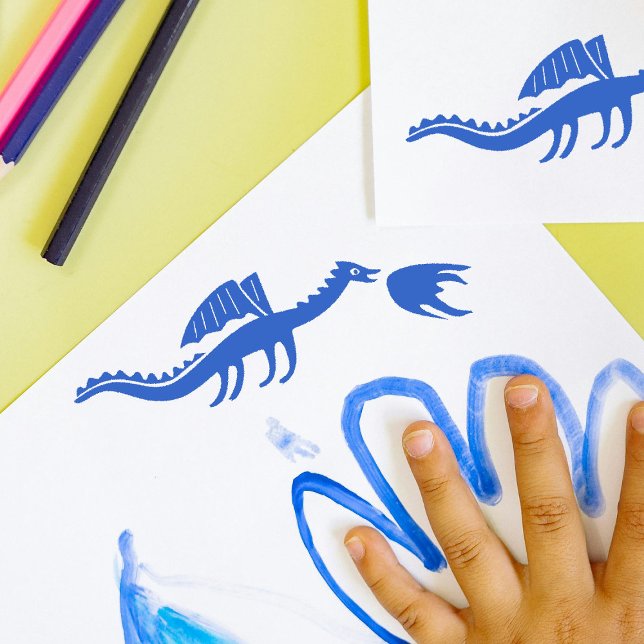 Tampons Encreurs Timbre de dragon mignon | Pose volante (Créateur téléchargé)